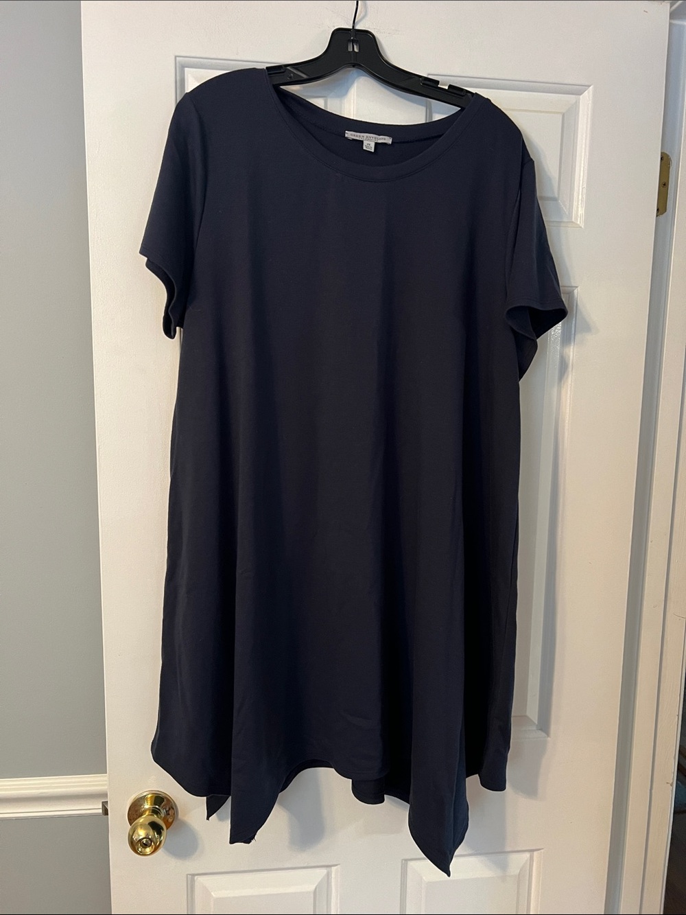 Green Envelope Navy Short Sleeve Swing Tunic
